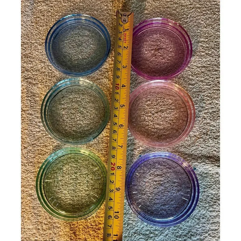 VINTAGE SET OF 6 TUPPERWARE WATERCOLOR PASTELS COASTERS 1671
